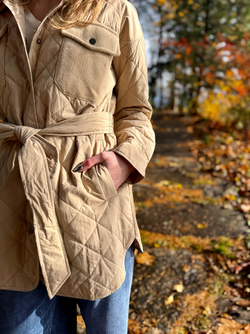 Mixed Media Button Jacket