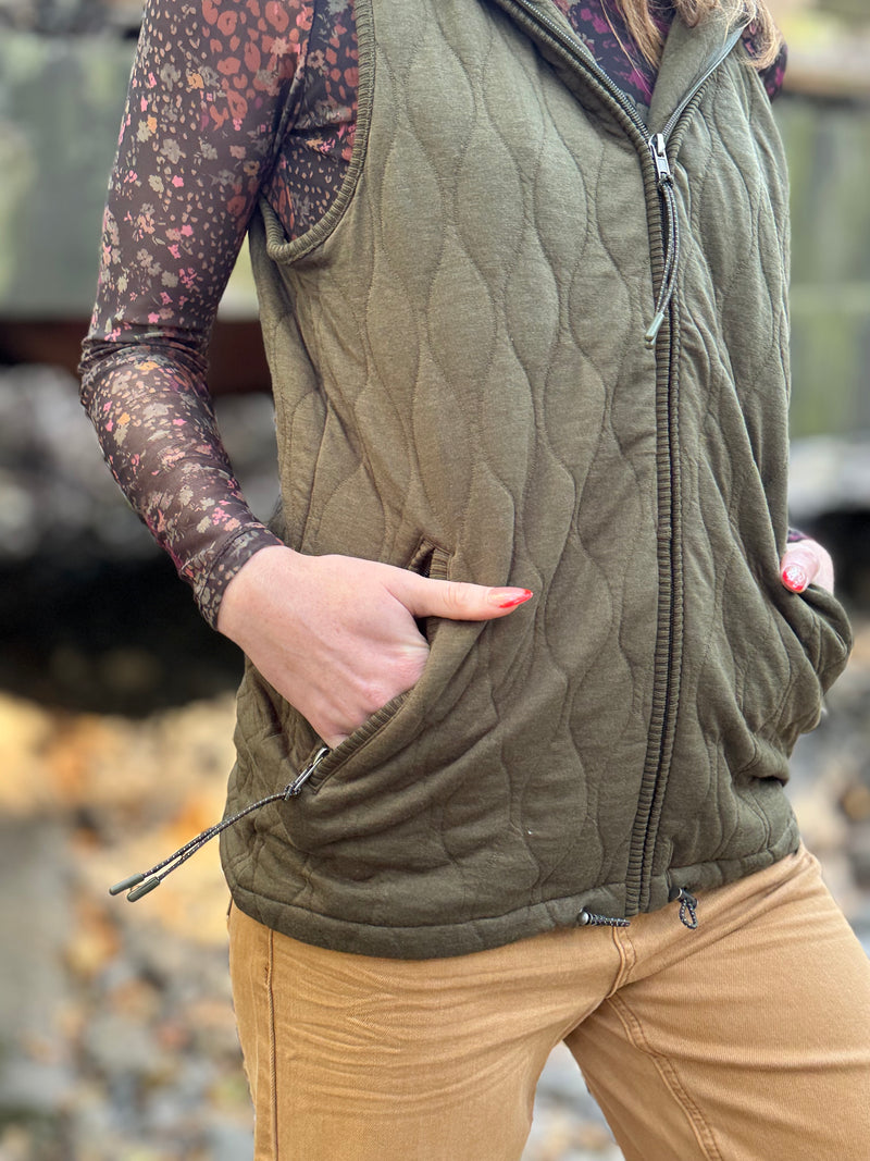 Tribal Hooded Zip-Front Vest