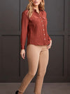 Button Front Blouse With Collar