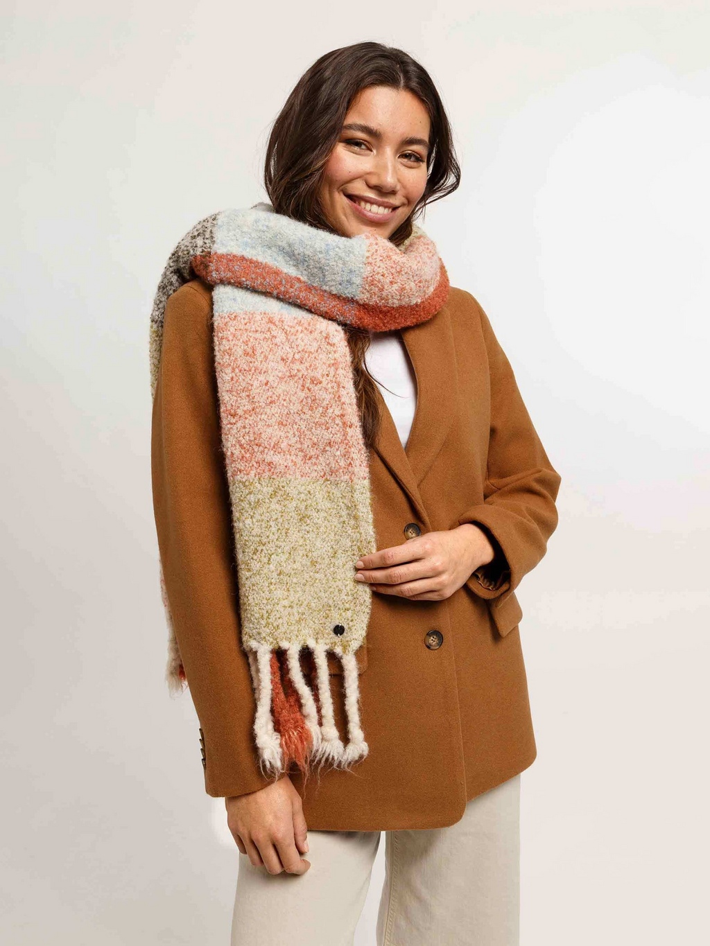 Boucle Color Block Scarf