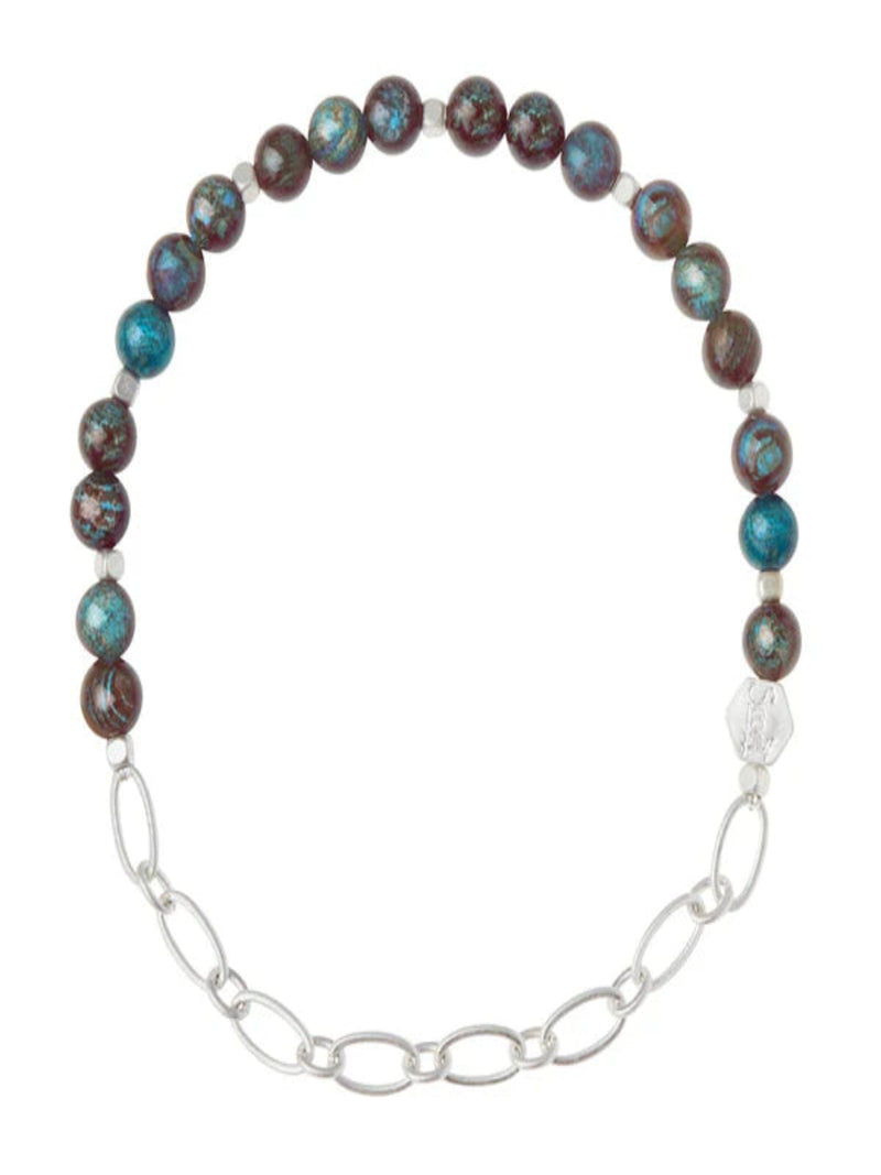 Mini Stone W/Chain Stacking Bracelet