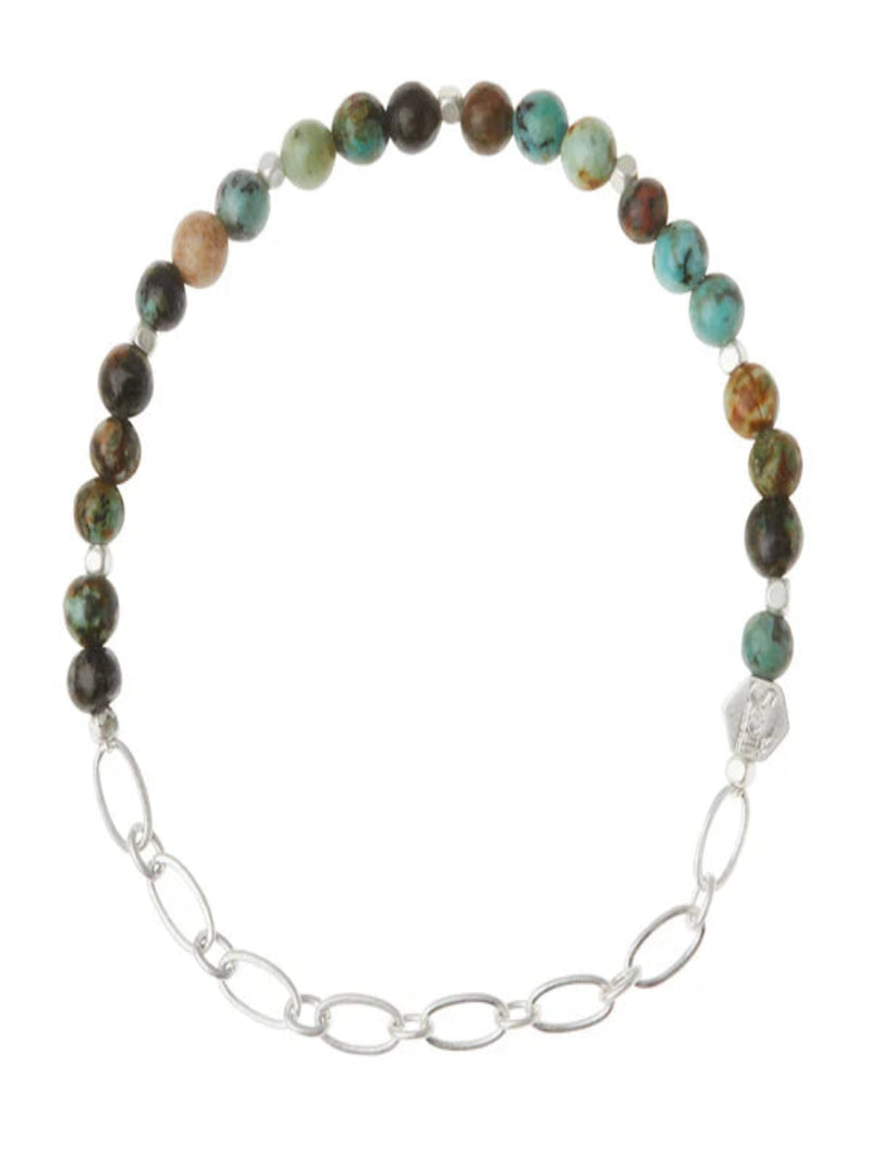 Mini Stone W/Chain Stacking Bracelet