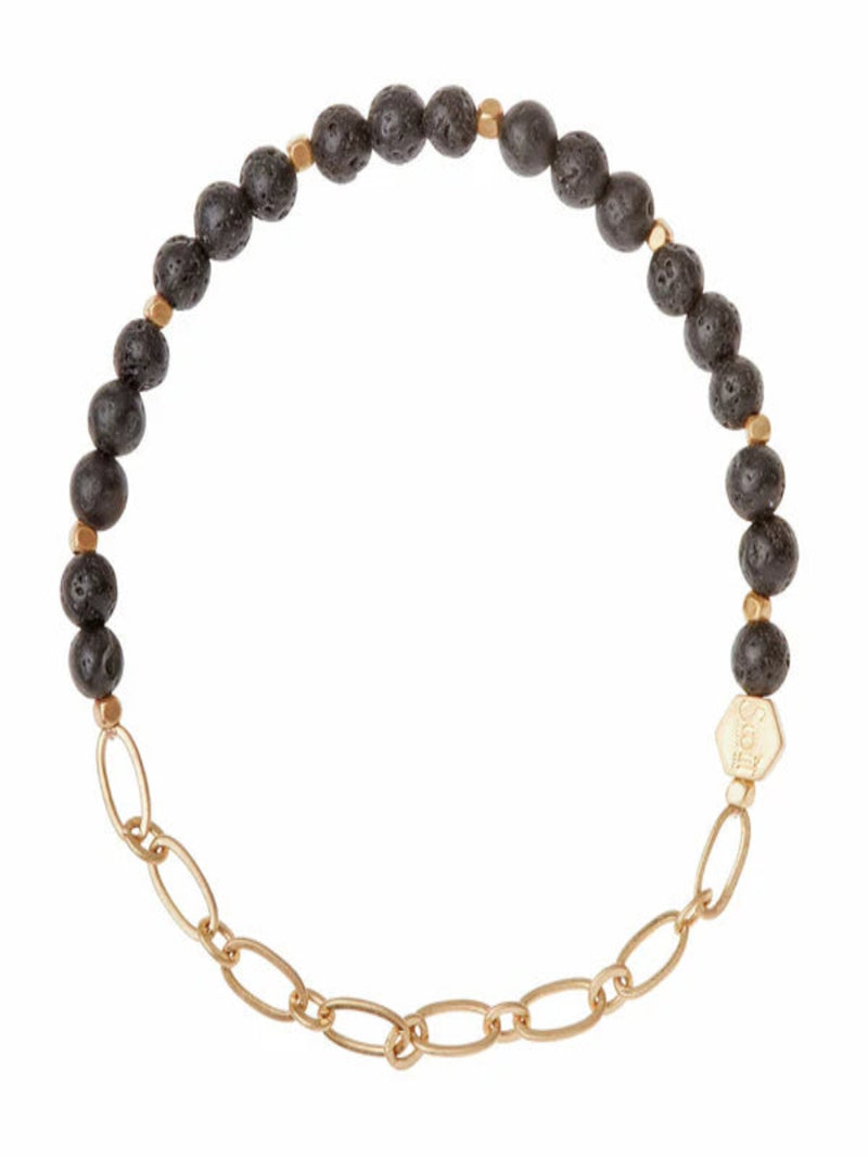 Mini Stone W/Chain Stacking Bracelet