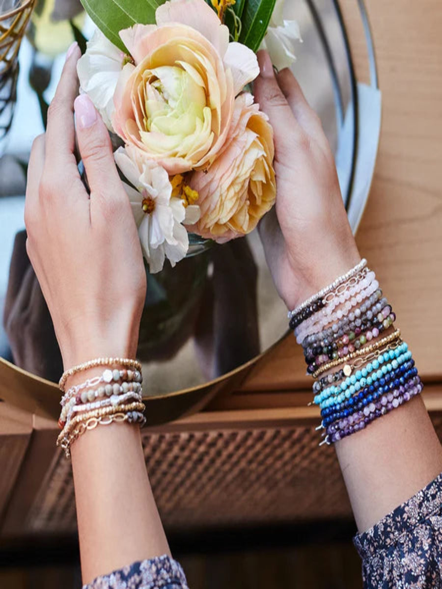 Mini Faceted Stone Stacking Bracelet