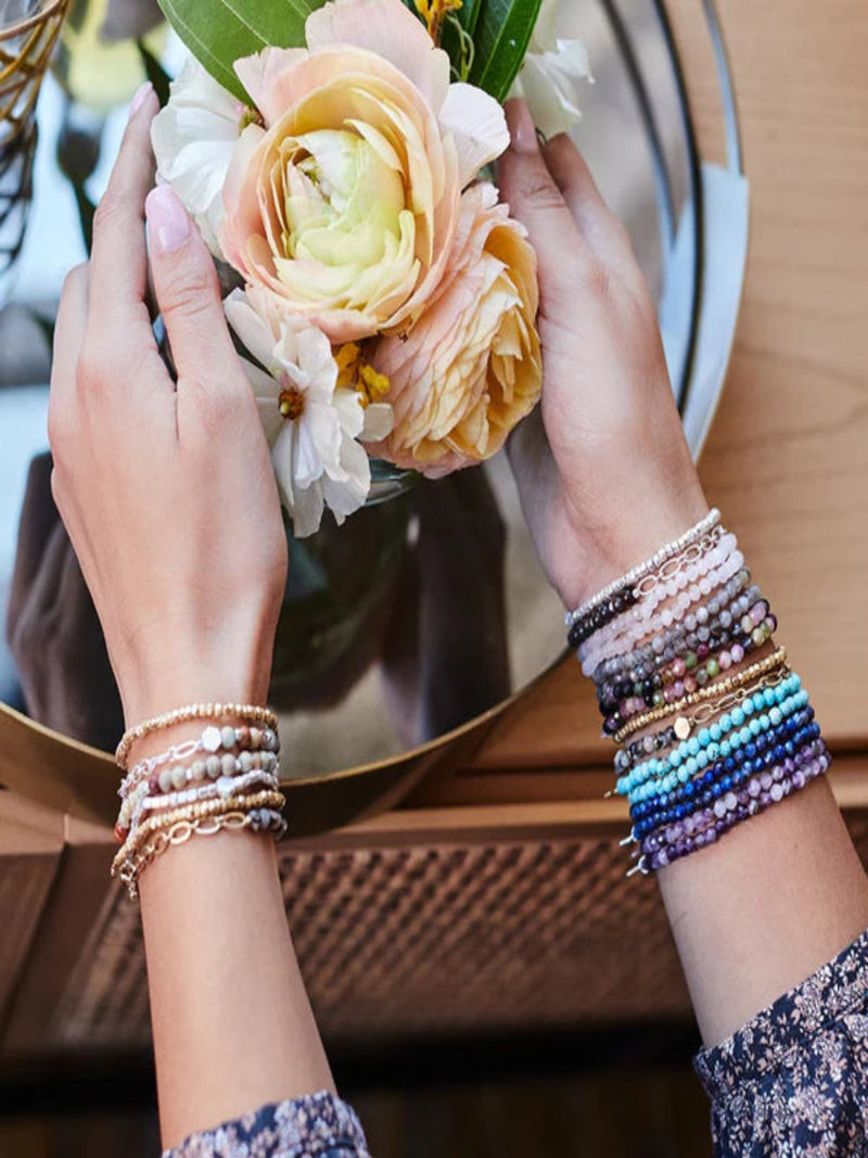 Mini Faceted Stone Stacking Bracelet