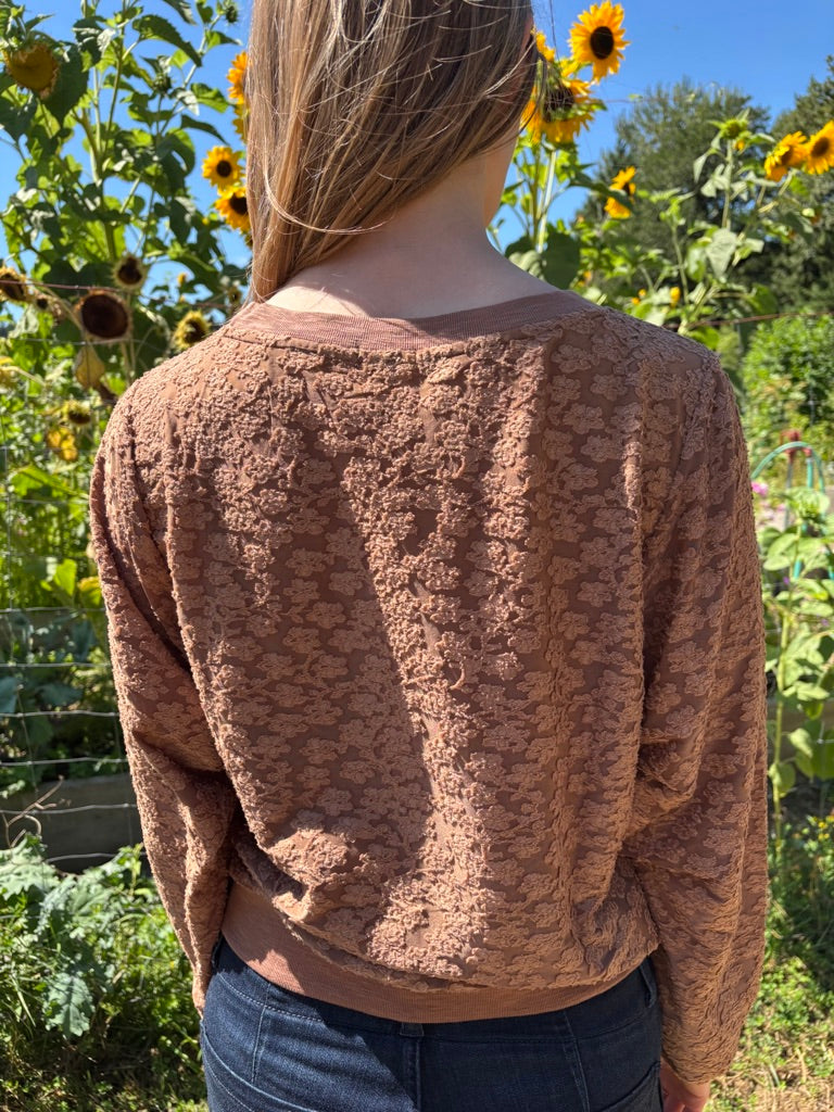 Dylan Mesh Flower Covet Top