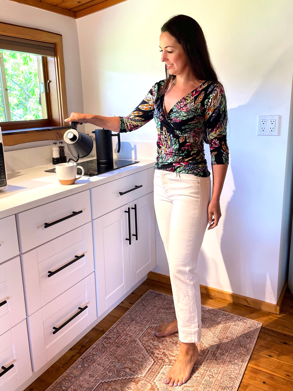 Leah 3/4 Sleeve Wrap Top