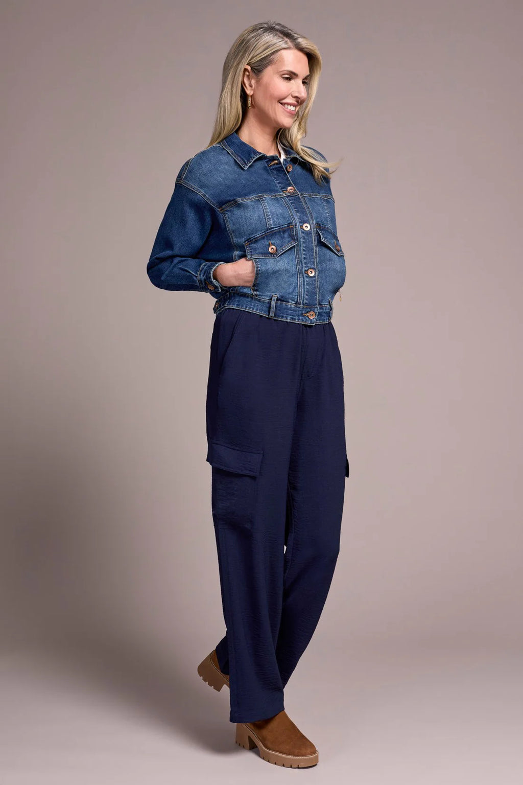 Tribal Drop Shoulder Denim Jacket