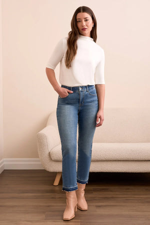 Tribal Sophia Curvy Micro Flare Crop Jeans