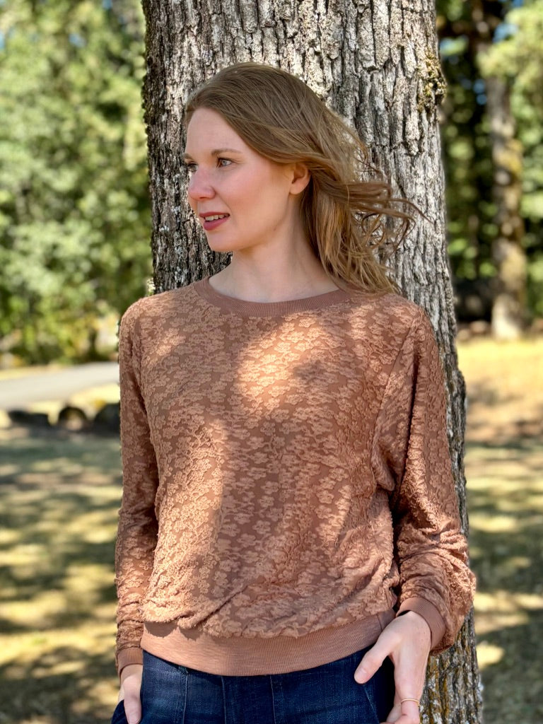 Dylan Mesh Flower Covet Top