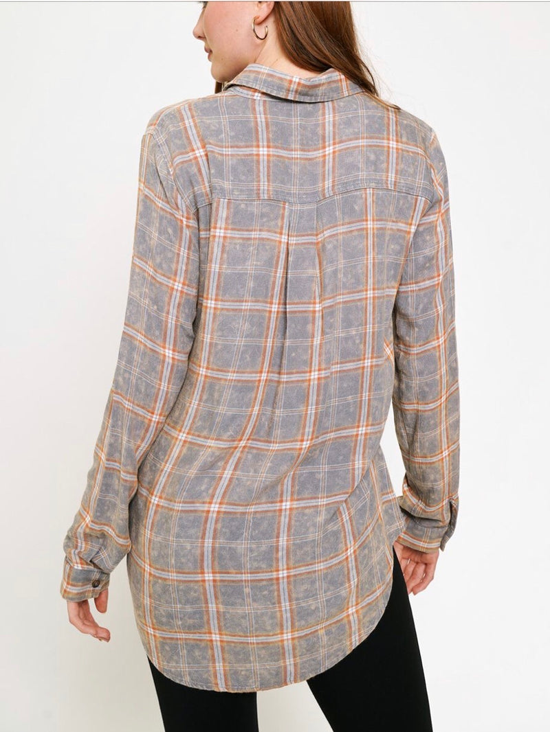 Acid Stained Plaid Shirt
