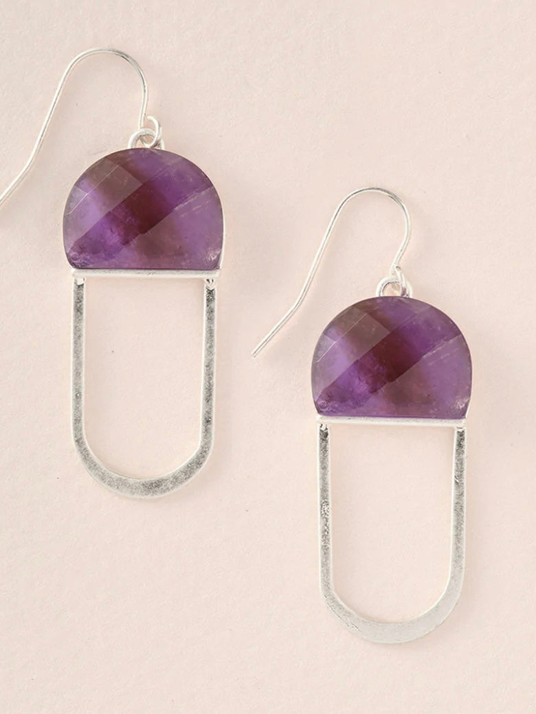 Modern Stone Chandelier Earring
