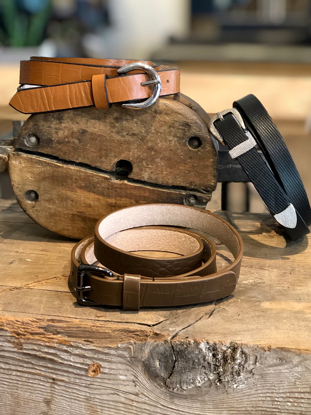 Leather Skinny Belt