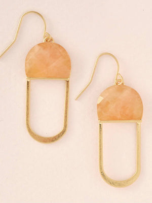 Modern Stone Chandelier Earring