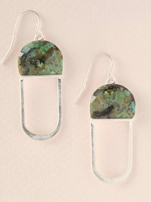 Modern Stone Chandelier Earring